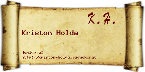 Kriston Holda névjegykártya